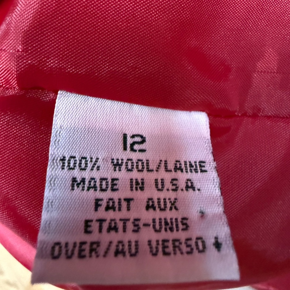 Linda Richards Vintage Red 100% Wool Coat - Women's Size 12 - Picture 4 of 8